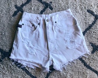 White High Waisted Cutoffs