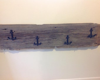 Reclaimed Barn Wood Coat Rack - Anchor Decor