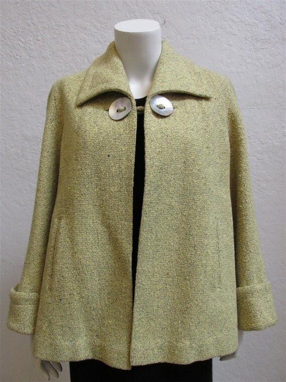1940's Mustard Yellow Swing Jacket With by MTvintageclothing