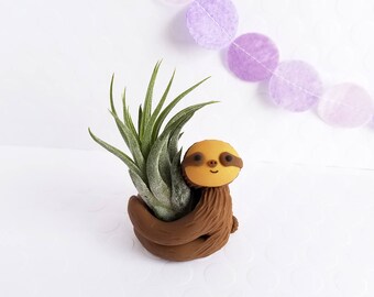 Sloth Air Plant Holder, Gift for Her, Planter, Air Planter, Best of Summer, Gift Women, Gift Under 30, Indoor Gardener, Cute Desk Accessory