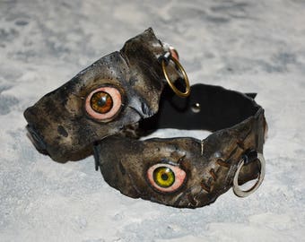 Zombie - Leather choker Walking Zombie Futuristic Post apocalyptic Zombie apocalypse Zombie costume Radiation Biohazard Zombie eye Infected