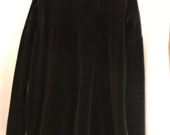 Vintage Ellen Tracy Black Velour Top and Pants Size XL