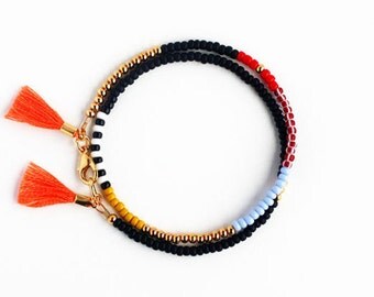 Beaded Bracelet, Wrap Bracelet, Tassel Bracelet, Friendship Bracelet, Gift for Her