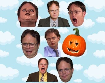 Dwight Schrute Expressions Sticker Pack 8 ct 2 x 1.5" - The Office TV - Office Dwight - Dwight Schrute - Office TV Show - Office TV Gift