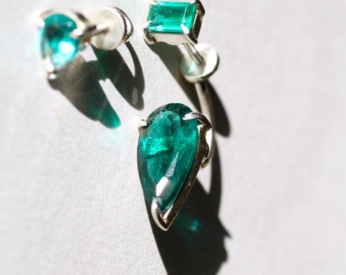Green quartz earring agate earring green stone asymmetric gold earring silver earring green stone gold earring