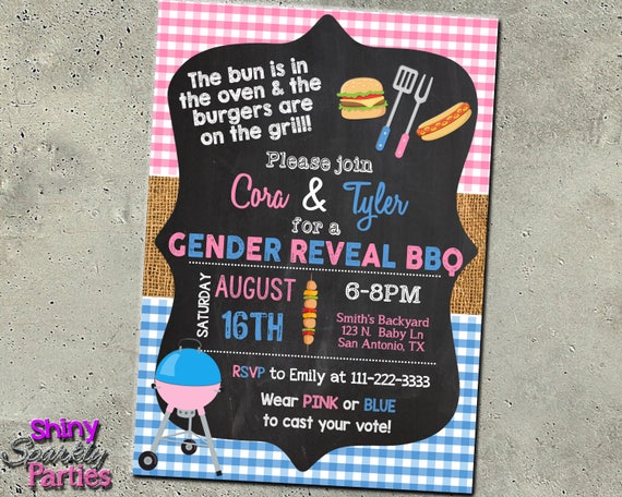 Gender Reveal Bbq Invitations 2