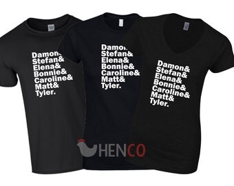 The Vampire Diaries T-Shirt List T-Shirt TVD T-Shirt The Vampire Diaries Top TVD Top Stefan Salvatore Damon Salvatore Elena Gilbert Gifts