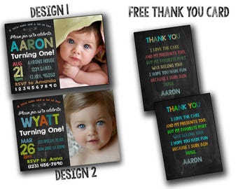 Baby invitation,Baby First Birthday Invitation, 1st Birthday, Invitations Boy Girl, Invites, Invite, Printables DIY,Annoucement,