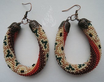 Boho earrings Seed bead earrings Large earrings Statement earrings Ethnic Gypsy earrings Women earrings Valentine's day gift Gift for her