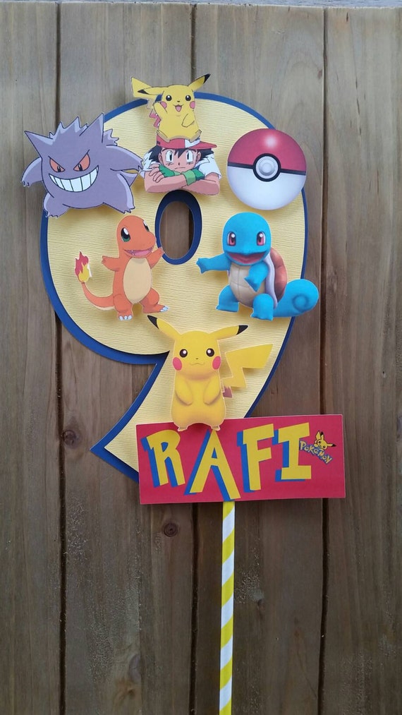 Pokemon Cake Topper Personalized Pokemon By SilviasPartyDecor