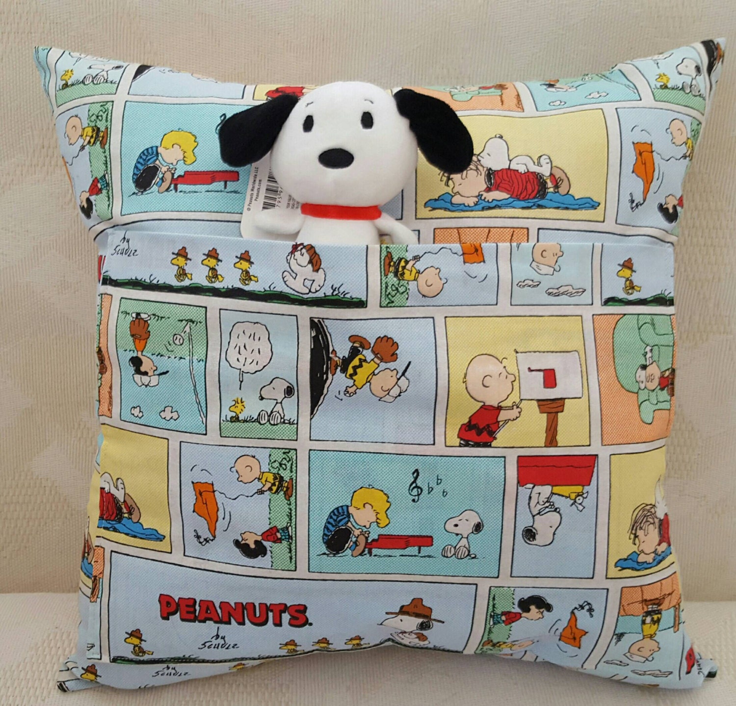 Charlie Brown Peanuts Pocket Companion Pillow with Snoopy