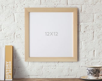 12x12 Picture Frame Natural Wood Frame, Square Frame, Scrapbook frame, Art Frames, Photo Frame, Craft Frames, Wedding, Gallery Wall frame