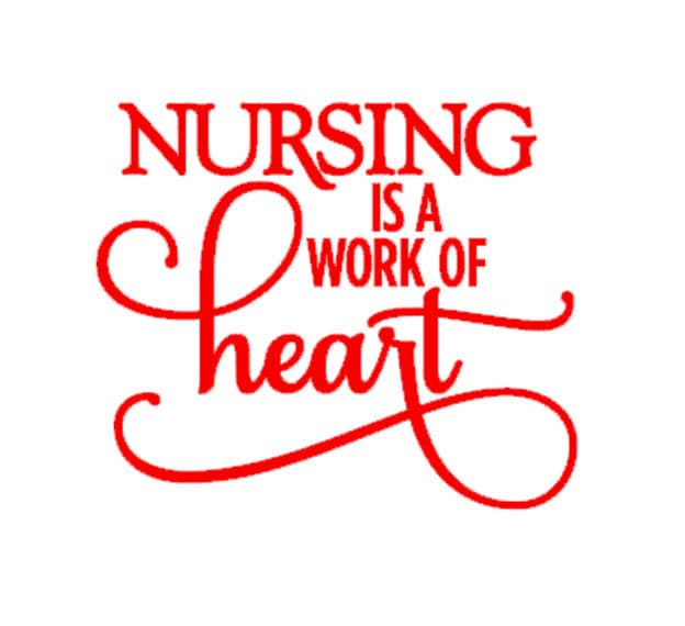 Nursing Decal Nursing Is A Work Of Heart Decal Nurse Decal