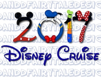 Disney Cruise 2017 Themed Digital Art Letters Printable DIY Iron on - Instant Download