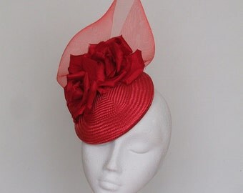 Red Fascinator Kentucky Derby Hat