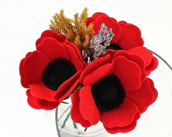 Felt Flower Bouquet - Wild Flower Bouquets - Home Decor - Floral Home Decor
