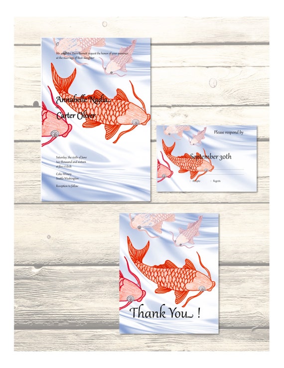 Koi Fish Wedding Invitations 4