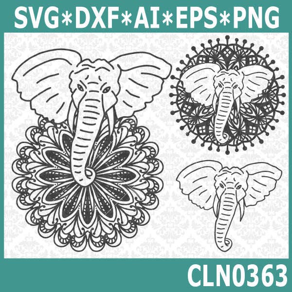 Download CLN0363 Elephant Mandala Boho Hand Drawn Zentangle ...