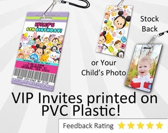 Tsum Tsum Invitation PLASTIC Tsum Tsum, Tsum Tsum Invitation, Birthday Invitation, Birthday Invite, Tsum Tsum Birthday Invitation