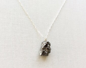 Sterling Silver Argentina Meteorite Necklace - Shooting Star Necklace - Meteorite Jewelry - Outer Space Jewelry - Campo del Cielo Meteorite