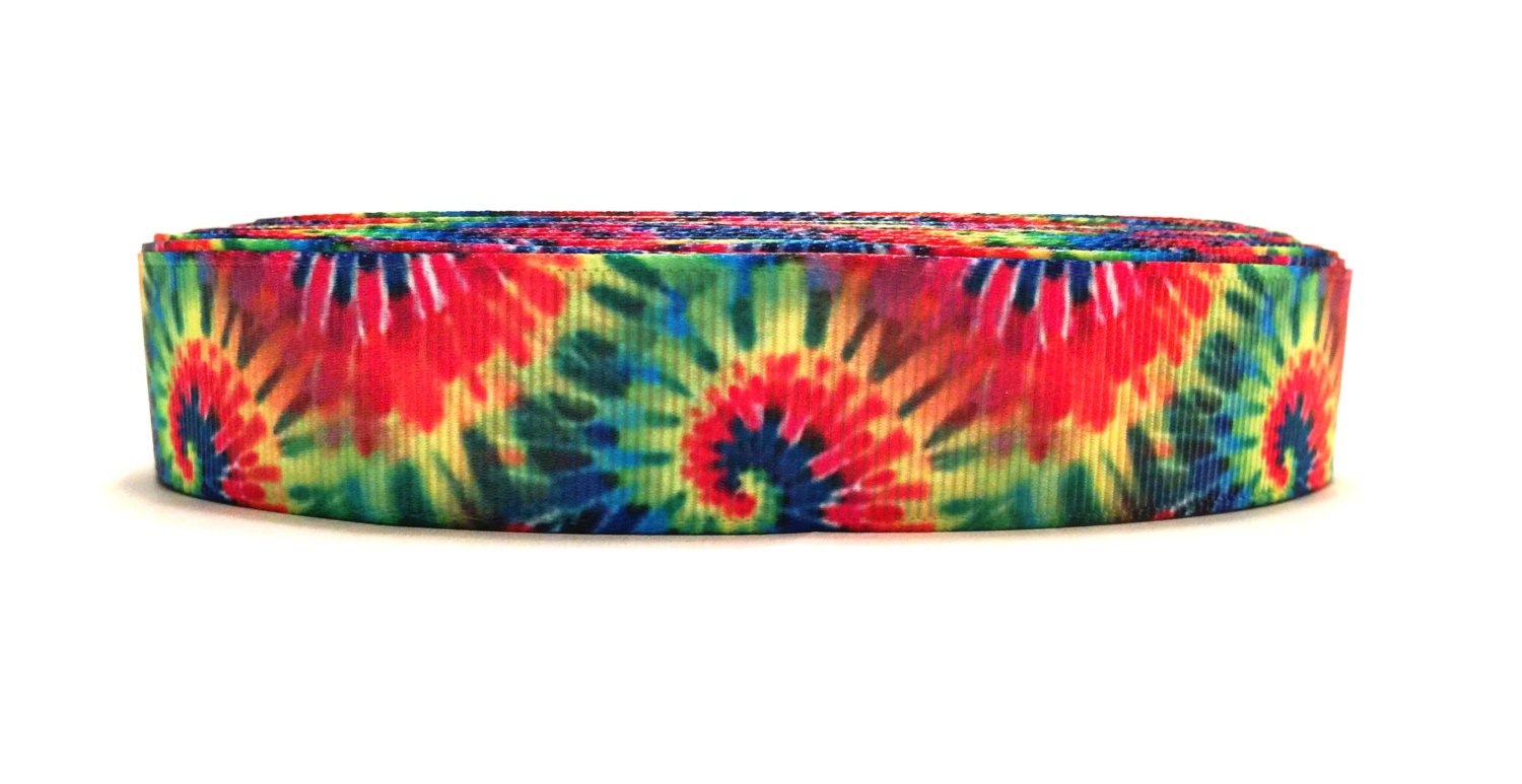 Tie Dye Ribbon Tie Dye Grosgrain Tie Dyed by MyRibbonAddiction