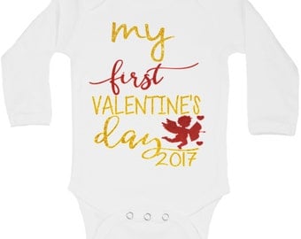 babys first valentines day onesie