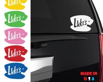 Gilmore Girls Luke's Diner sticker Gilmore girls lukes diner coffee mug yeti decal rtic decal tv show ANY SIZE
