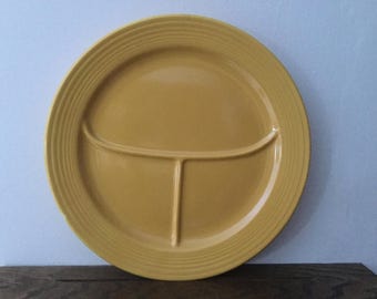SALE ****FIESTAWARE Yellow Divided Plates 2 Vintage Yellow 10 1/2" Divided Plates