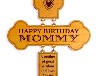 Birthday Gift to Mom,Daughter toMom Appreciation Custom Gift,Mom Wall Decor,Decorative Cross,I Love You Mom Decorative Cross,Son to Mom Gift