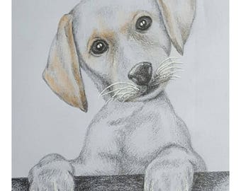 Teacup Pup Tattoo Art Print 5x7 8x10 or apprx 11x14 inches