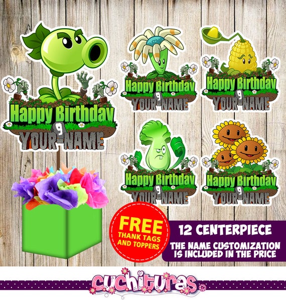 12 plants vs zombie centerpieces plants vs zombie printable centerpieces plants vs zombie party supplies plants vs zombie birthday - Zombie Party Supplies 12 plants vs zombie centerpieces plants vs zombie printable centerpieces plants vs zombie party supplies plants vs zombie birthday - Zombie Party Supplies