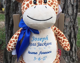 Personalized stuffed animal - Stuffed animal - Adoption announcement - Adoption gift - Personalized gift - Custom Gift - Baby shower gift