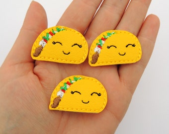 Taco feltie - Vinyl taco felt - Taco bow - Taco bow center - Taco paper clip - Taco surpreme felties - Scrap booking felties