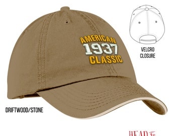 80th Birthday, 1937 Birthday, 80th Birthday Gift, American Classic Embroidered Hat, 80th Birthday Idea, 80 Years Old, 80 Birthday Gift