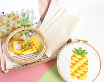 Kit Point De Croix Pour Débutants - Toile 11 Ou 14 Fils - Motif Moderne Compté - Neuf