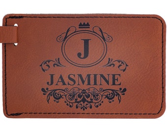 Personalized Leather Luggage Tag, Laser Engraved, Travel Accessory, Customized for Wedding, Birthday, Christmas, Mother's Day, Vacation