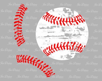 Distressed Baseball stitches SVG DXF EPS, Softball stitch svg, svg cutting file for Cricut Silhouette, Baseball svg design, Softball svg
