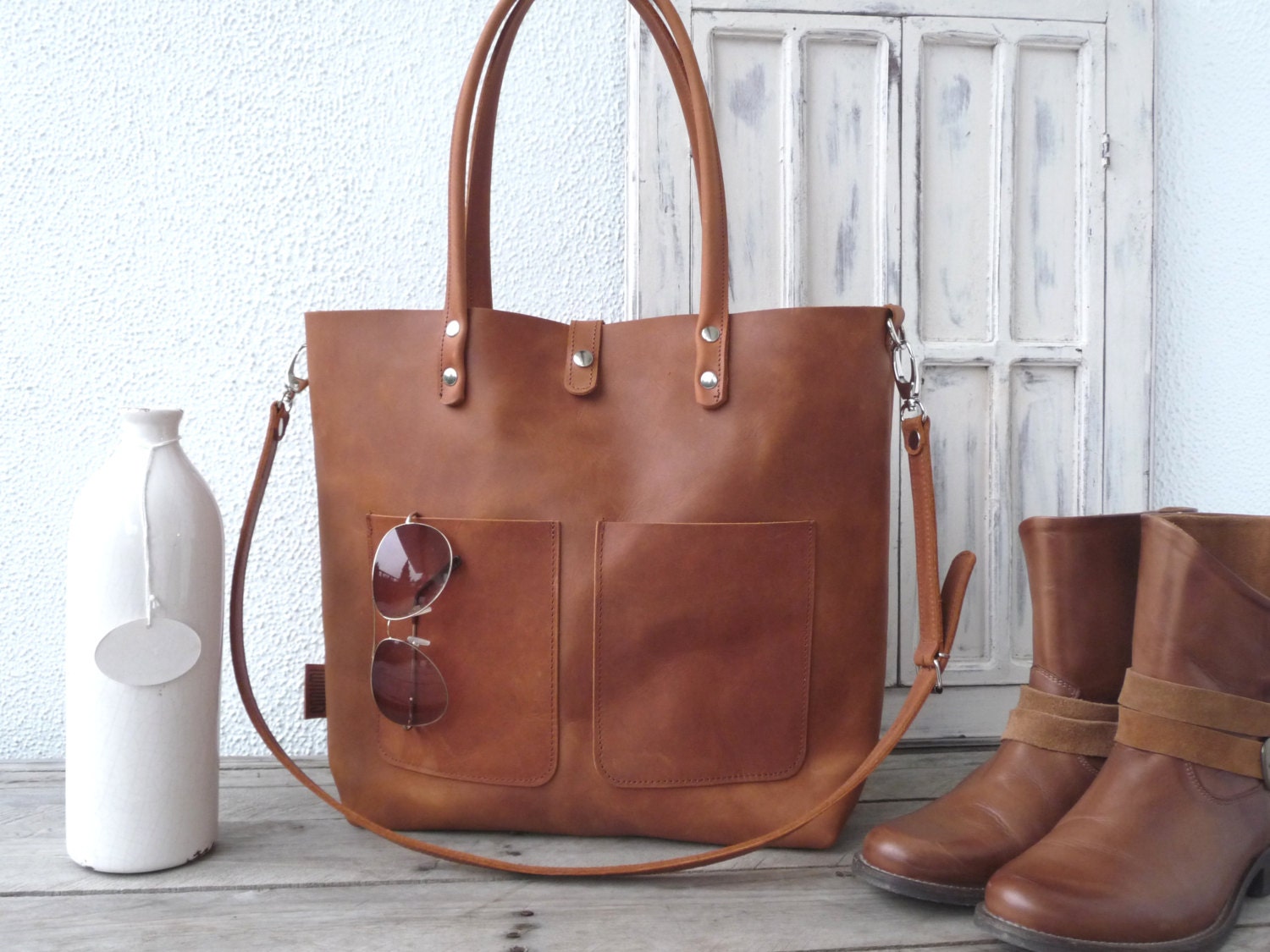 Leather tote large leather tote big leather tote leather