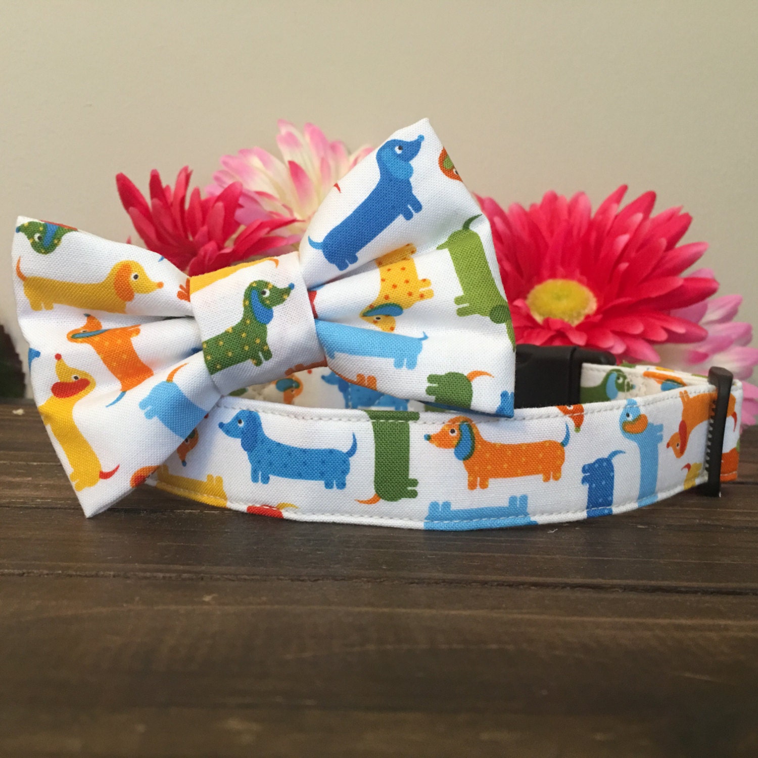 Dog collar dachshund collar doxie bow tie dog bow tie