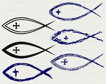 Christian fish svg,clipart,christian fish svg,christian silhouette,fish cricut cut files,fish clip art,fish digital download,designs,svg,dxf