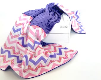 Baby Blanket ,Purple Minky Blanket ,Baby and Toddler Blanket , Baby Girl Blanket