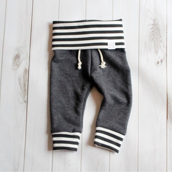 Baby Jogger Pants Sizes NB-4T Charcoal French Terry Baby