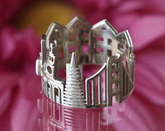San Francisco Skyline Statement Ring - Gift for Him - Birthday Gift - Mothers Day - Gift for Her