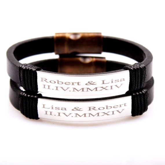 Couples Engraved Bracelet Personalized Bracelets Custom