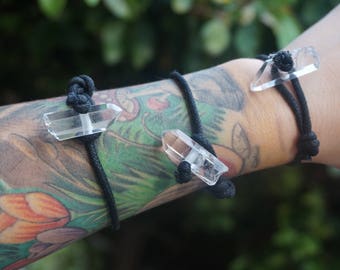 Natural Clear Quartz Point Bracelet