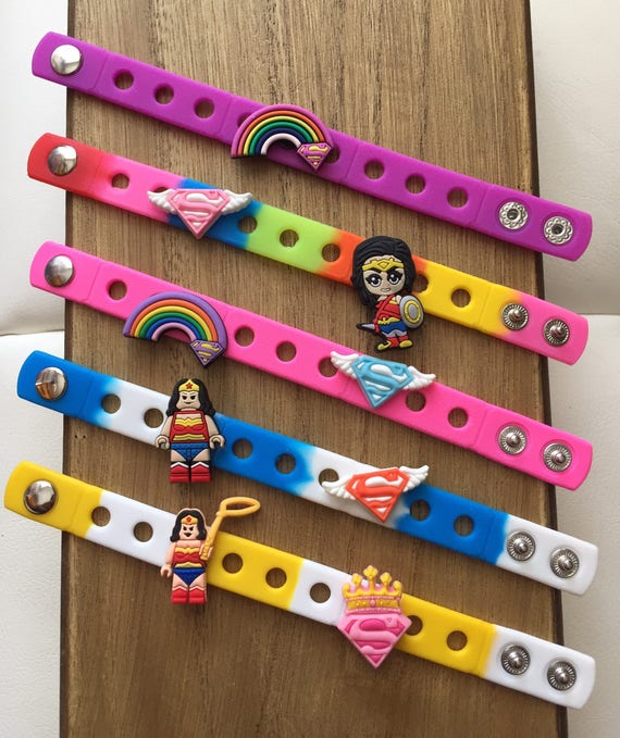 Girl Superhero PARTY FAVORS Charm Bracelets Wonder Woman