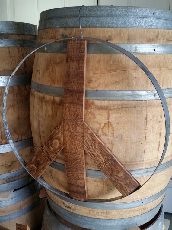 Rustic Barrel Ring Art PEACE made from Paso's