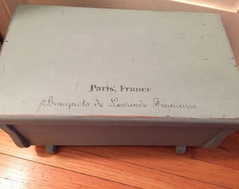 Vintage Paris Chalk Painted Trunk