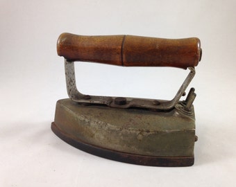 Antique Electric Iron, Antique GE Electric Iron with Wood Handle, Antique Iron, Rustic Home Decor, Industrial Home Decor, Collectible Iron