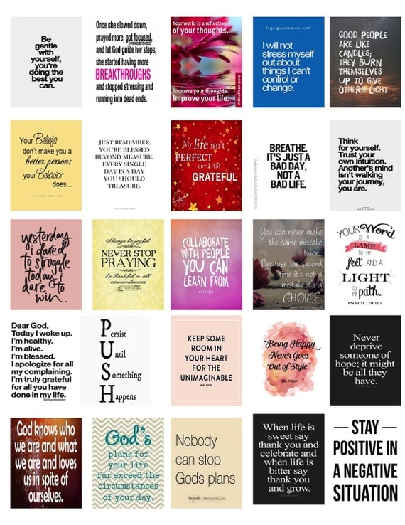 Items similar to Daily Thoughts and Quotes Printable Planner Stickers ...